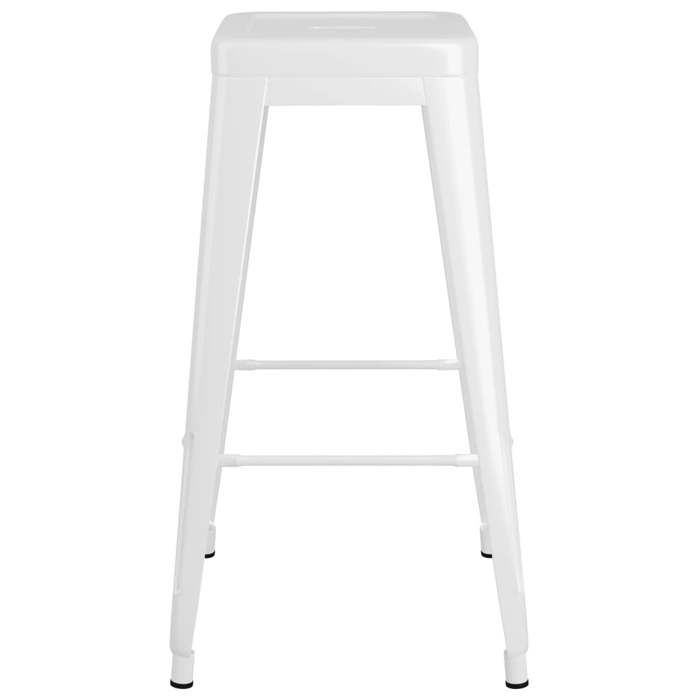 Confortable Tabourets de bar empilables (2 pcs) Applications larges 110 kg par siège blanc Métal__19269