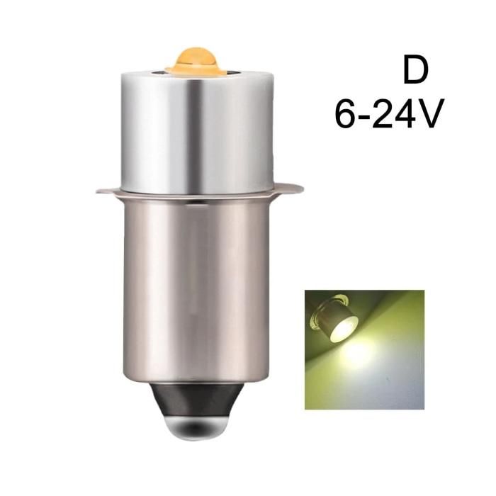 Ampoule LED P13.5S 6-24V lampe de rechange blanc chaud pour lampe torche modèle D