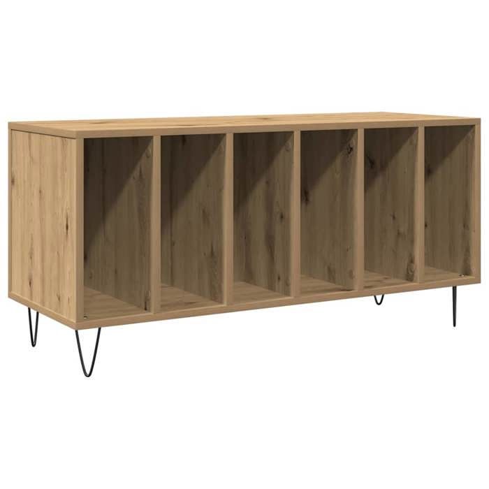 Meuble à vinyles avec étagère - vidaXL - rangement ouvert - bois dingénierie - chêne artisanal - 100 x 38 x 48 cm - 6 étagères{omi6