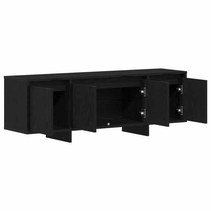 Meuble TV Noir Chêne 120x30x40 5 cm en bois de génie_2 ans garantie_91976