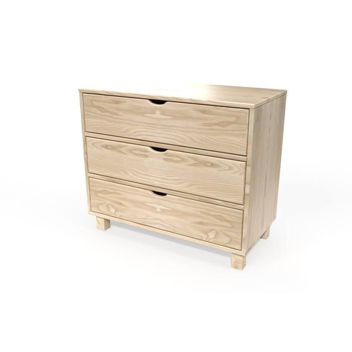 Mini Commode Astigarraga - Bois Massif Pin - 3 Tiroirs - 30x20x28 Cm