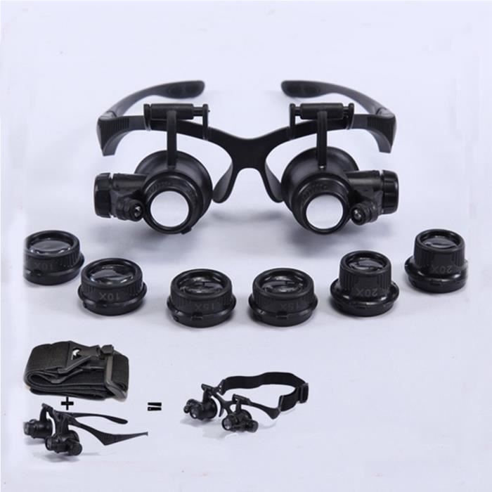 Bandeau Loupe LED Avec 5 Lentilles Détachables (1.0X à 3.5X) - Pour Travaux De Précision, Lecture, Bijouterie