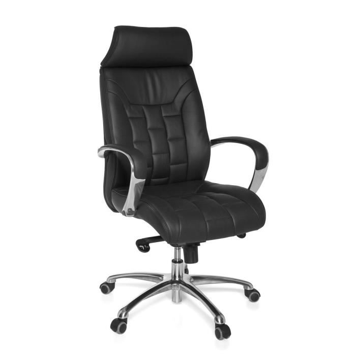amstyle chaise de bureau en cuir noir turin 120kg chaise de bureau chaise à bascule fonction exécutive accoudoirs chaise pivotante