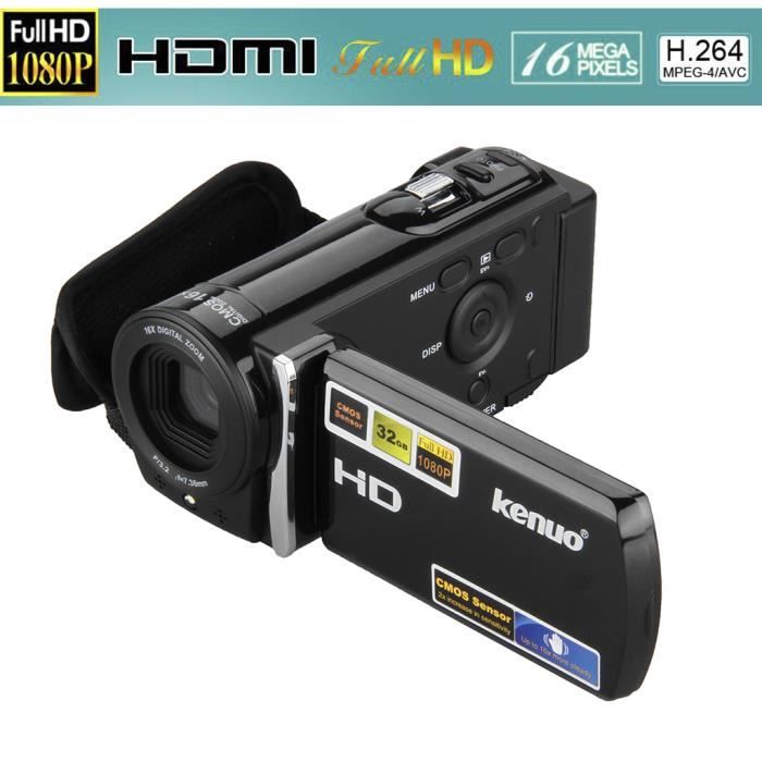 Appareil Photo Numérique Caméscope 16MP - Écran Rotatif 2,7" Zoom 16x, Idéal Pour Selfies Et Vidéos HD (Rouge)
