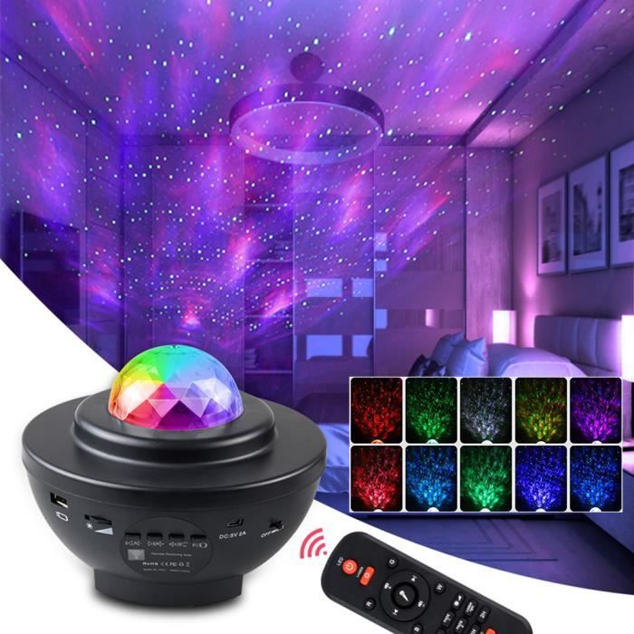 Projecteur Ciel Etoile Veilleuse LED Enceinte 2-en-1 Musique Télécommande  USB Bluetooth Multi-Modes Décoration Chambre pour Enfant - Cdiscount Maison