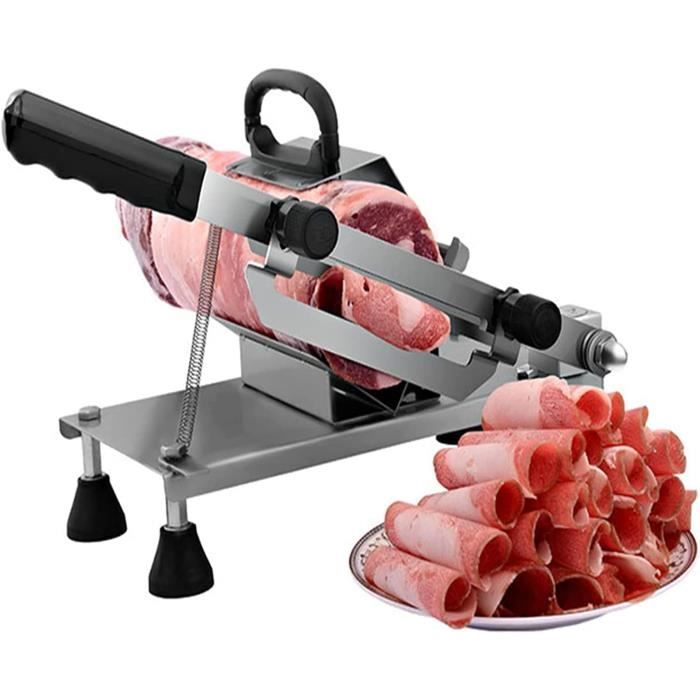 Trancheuse à Viande Manuelle En Inox – épaisseur Réglable 2 Ou 4 Mm, Avec Brosse Et Aiguisoir - 5