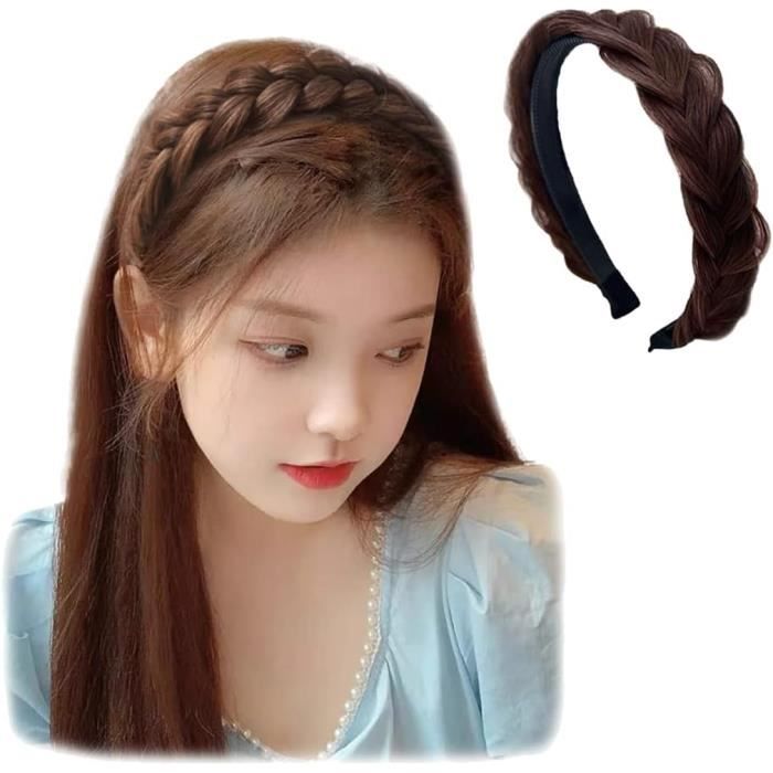 RVLZKCPG Lot De 5 Serre-tête Tressés Pour Femme - Serre-tête Tressé Pour Fille Vintage - Large Bandeau Tendance - Antidérapant - Serre-tête Français Avec Dents (5 Couleurs