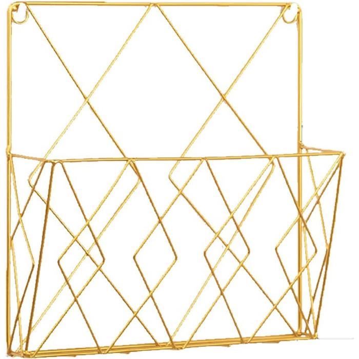 Porte-Revues Mural Métal Noir Ou Doré - Range Magazines 25x26cm, Idéal Salle De Bain Ou Bureau