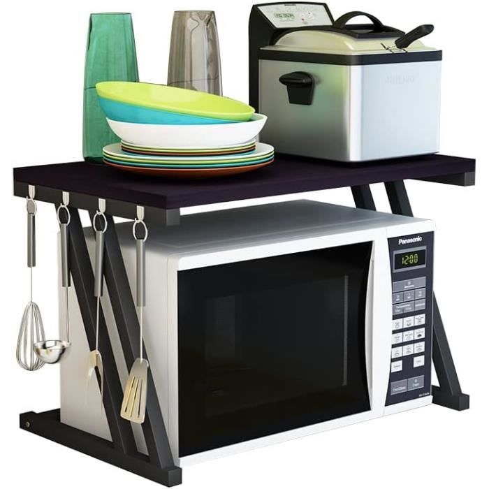 Support étagère Réglable Pour Micro-ondes - Rangement Sous évier, Gain De Place Cuisine - Acier Inoxydable - 9