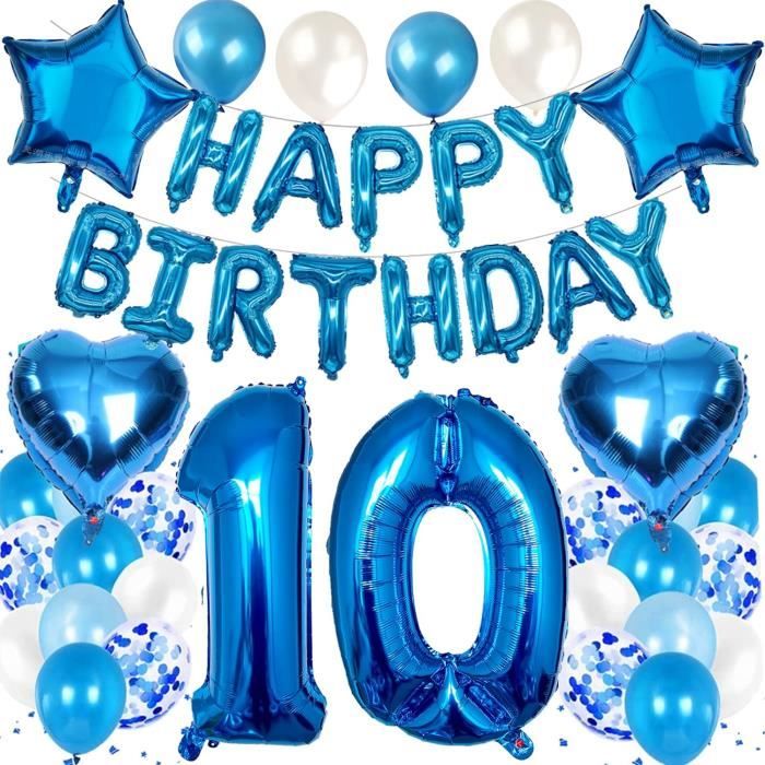Vert Décoration 10 Ans Anniversaire Garçon Fille,Ballons 10 Ans