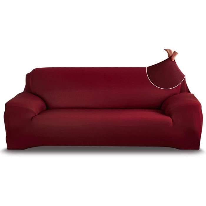 Housse De Canapé Extensible 3 Places - Dove - 2 Coussins - Stretch Jacquard - Neuf