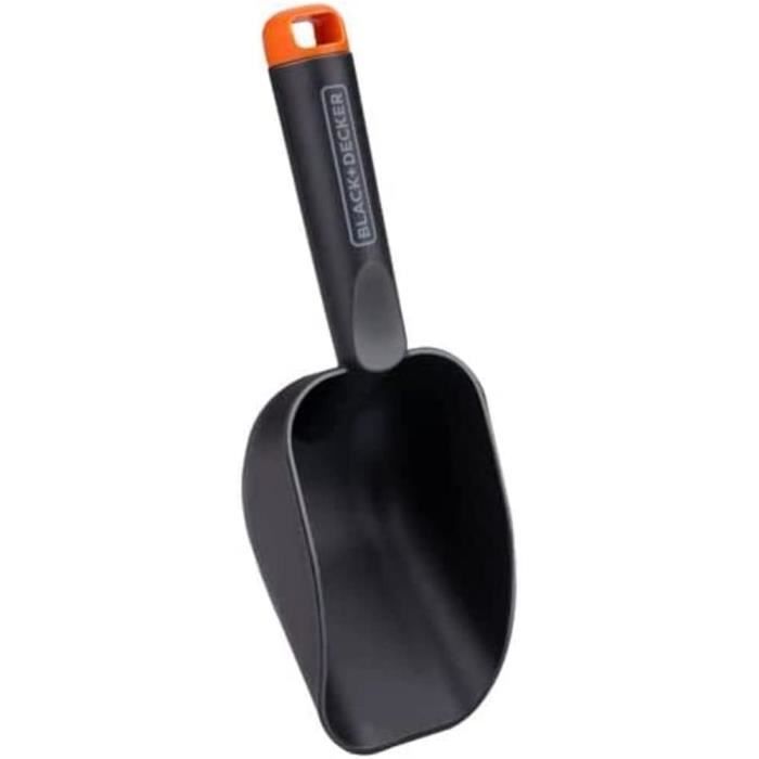 Pelle De Jardin BLACK+DECKER 28,5 Cm - Forme Ronde, Fond Profond - En Plastique Robuste, Noir - Pour Plantation, Terre