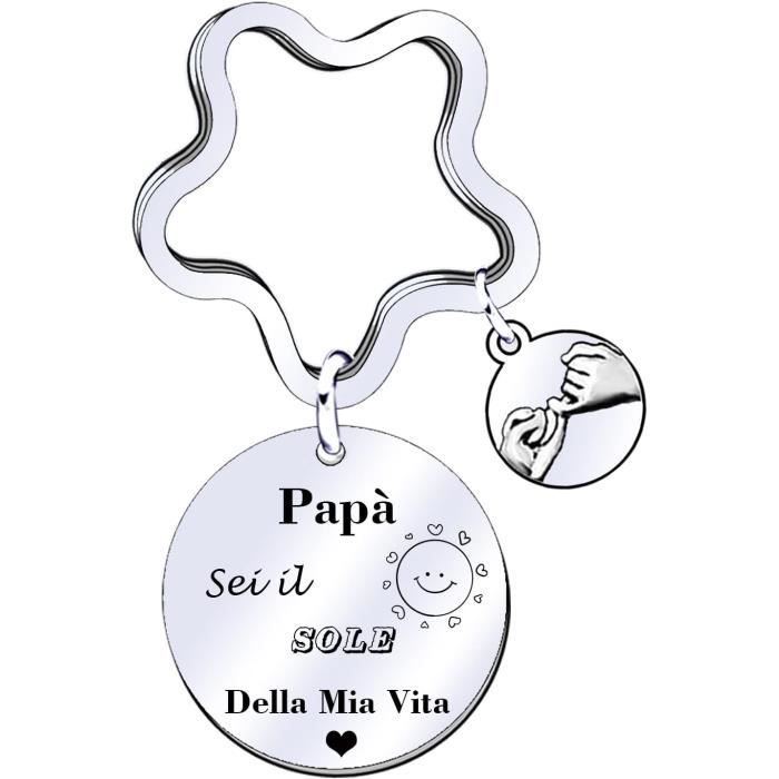 Porte-Clés Papa - Cadeau Personnalisé Pour Père | Anniversaire, Fête Des Pères Ou Noël - Acier Inoxydable
