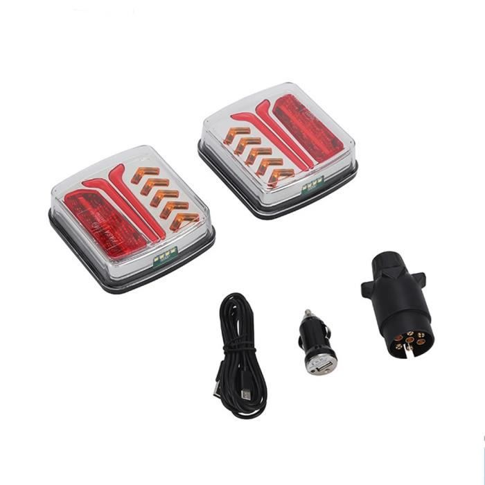Kit Feux Arrière Magnétiques Sans Fil Pour Remorque - LED Carrés, Freinage, Clignotants, Parking - Faciles à Installer Accessoire Remorquage Kit Feux Arrière Magnétiques Sans Fil Pour Remorque - LED Carrés, Freinage, Clignotants, Parking - Faciles à Installer Accessoire Remorquage