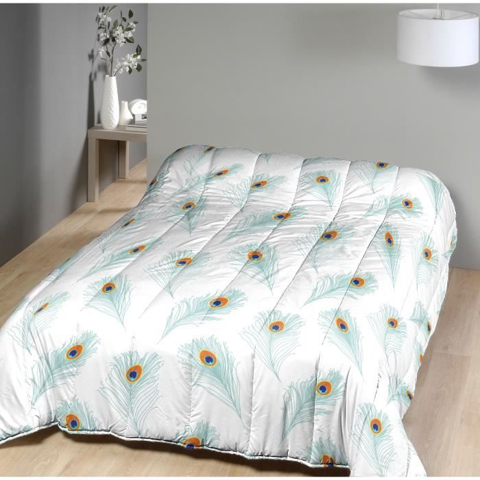 Couette imprimée Plumes/Non tissé - MORTREUX - 1 personne - Légère