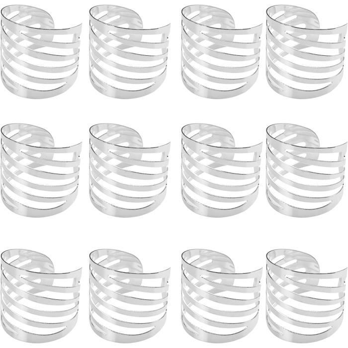 Rond De Serviette Métal Argenté, Motif Notre-Dame De Lourdes, Style Art Déco