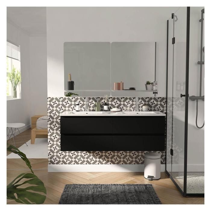 Meuble sous vasque suspendu SORRENTO 4 tiroirs 120cm