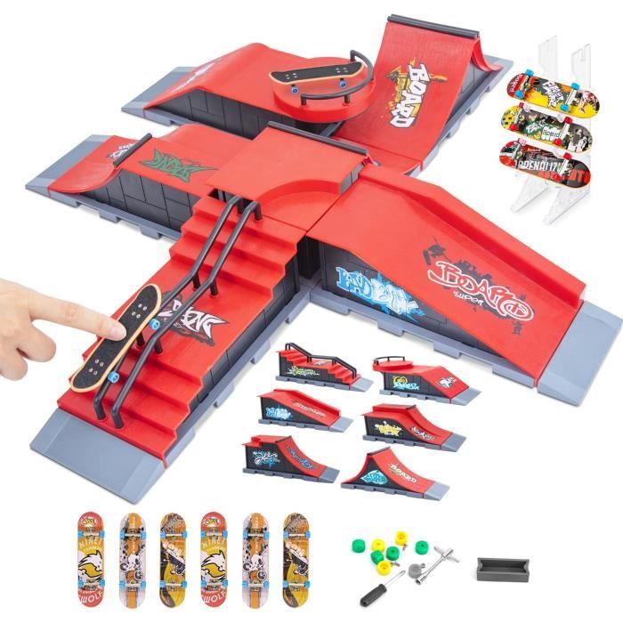 Kit Finger Skate Miniature Avec Rampe - Fingerboard + Accessoires - Jouet D'Adresse Pour Enfants