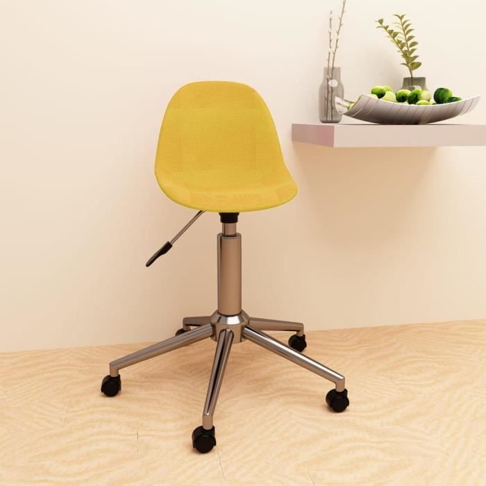 fauteuil de bureau scandinave jili - jaune moutarde - réglable en hauteur - avec accoudoirs