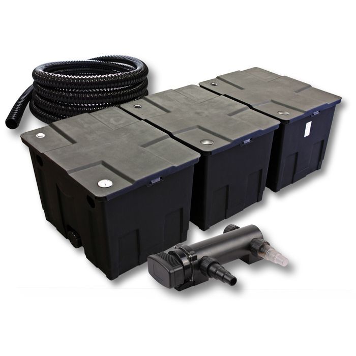SunSun Kit complet: CBF-350C Filtre de bassin jusquà 90000 L Biologique CUV-318 lampe uv UVC Clarificateur avec 18W 5m Tuyau 25 m SunSun Kit complet: CBF-350C Filtre de bassin jusquà 90000 L Biologique CUV-318 lampe uv UVC Clarificateur avec 18W 5m Tuyau 25 m