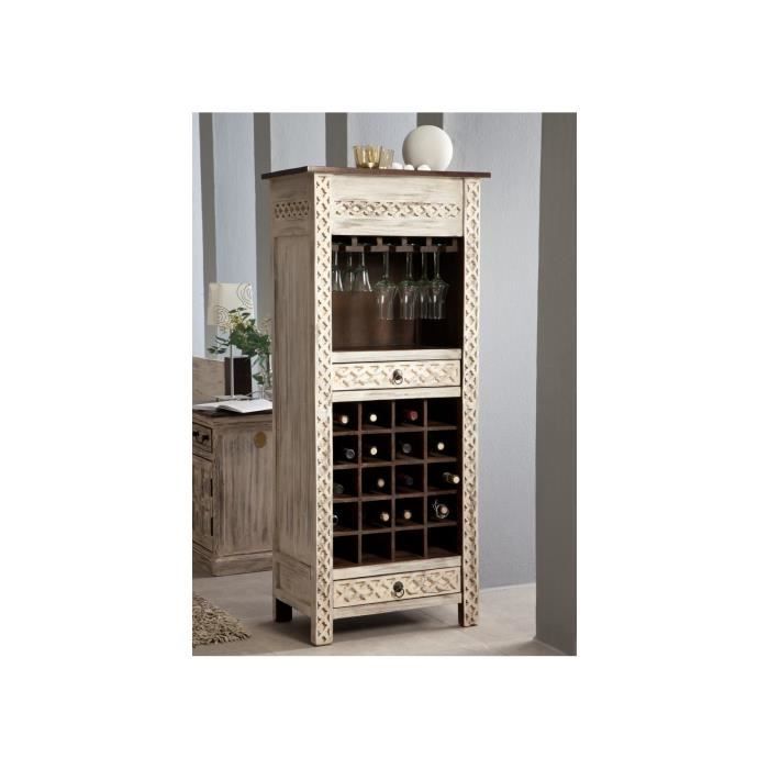 Armoire A Vin Campagne Vitrine Étagère à en Bois Rétro Vaisselier/Buffet