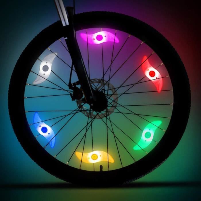 Rechargeable Vélo Roue Moyeu Lumières Étanche Led Cyclisme Rayons Lumières  Vélo Sécurité Avertissement Décoration Lumière Compatible Avec Les Enfants