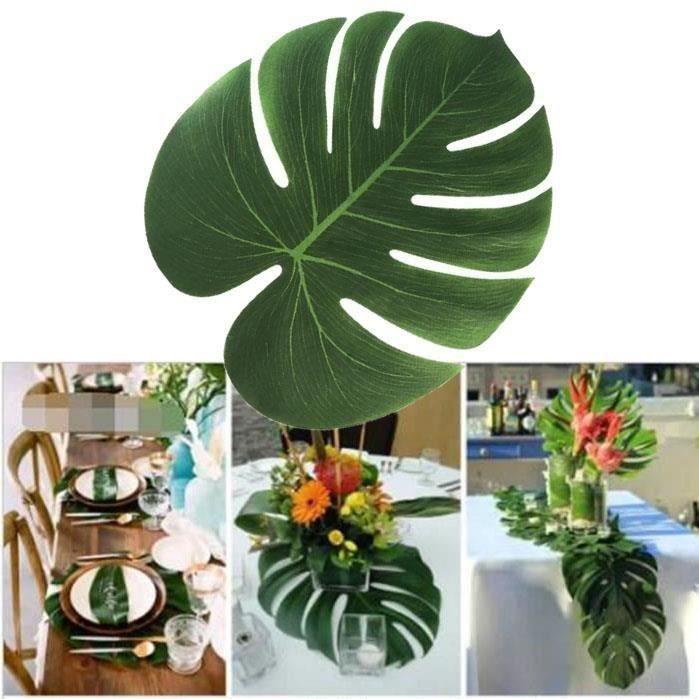 12x artificiel feuilles tropical Hawaiian Palmier feuillage Luau Decoration