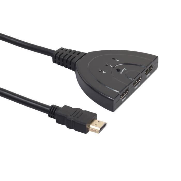 ADAPTATEUR 3 Port HDMI 1080P Multi Switch Splitter Cable Switcher HUB Box  LCD HDTV PS3 Xbox - Cdiscount TV Son Photo