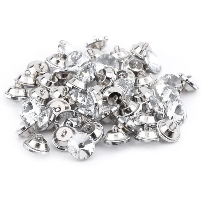100pcs boutons de srass 20 mm en cristal transparent diamante tête de lit canapé capitonnage (100pcs)[49]