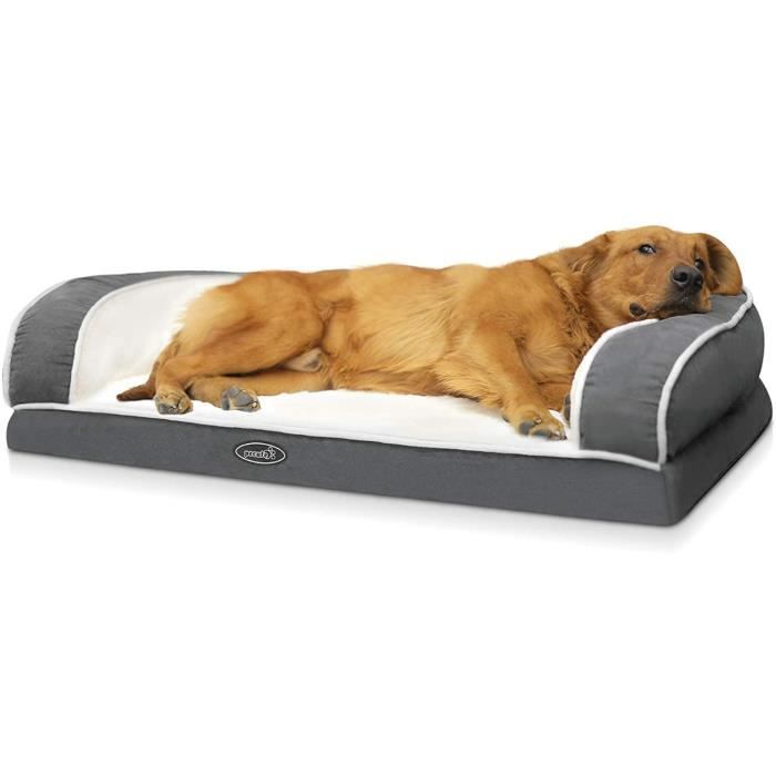 Lavable et Antidérapant XL 101x69x7cm Gris Pecute Coussin Chien Dehoussable en Mémoire de Forme Imperméables Matelas Chien Orthopedique Panier Chien Tapis Chien Grande Taille 