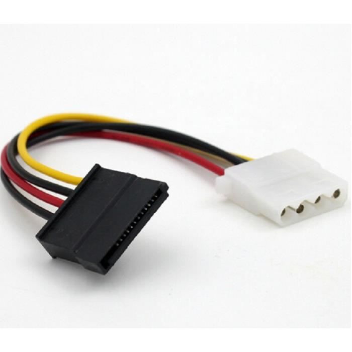 Cable Adaptateur IDE MOLEX 4PINS vers SATA Pour Alimenter Disque Dur