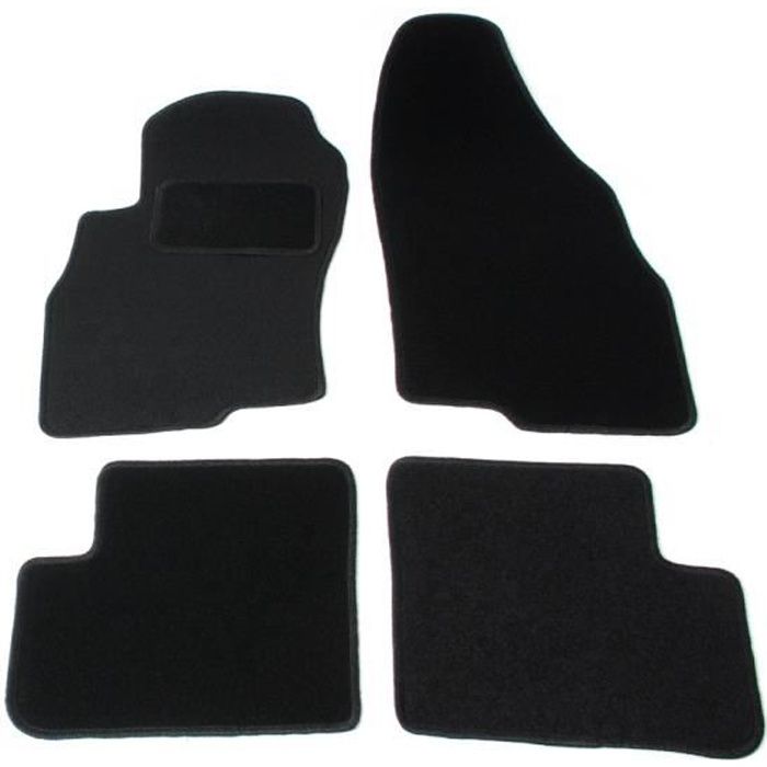 Tapis sur mesure Fiat Grande Punto 2005-2012 - Lot de 4 - Moquette noir et robuste