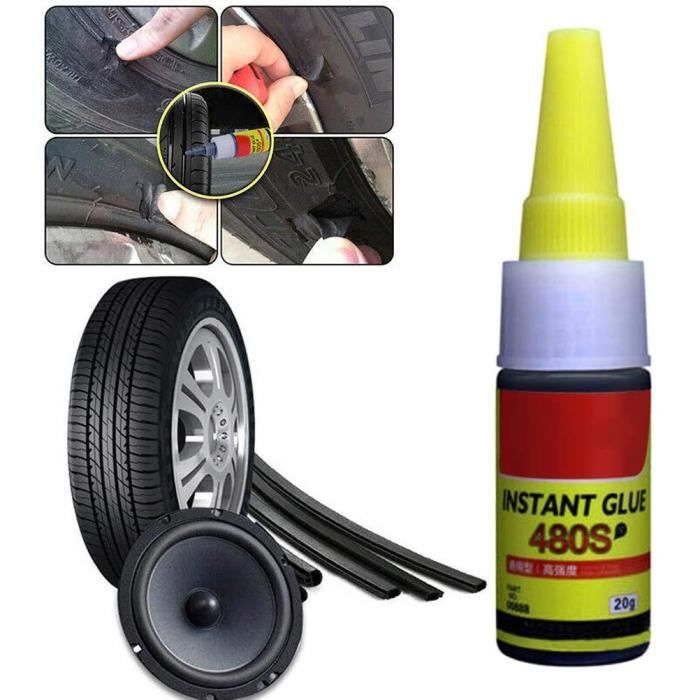 Colle Réparation Pneus 60ML - Adhésif Imperméable Pour Réparer Crevaisons Et Fissures Sur Voiture, Moto, Vélo