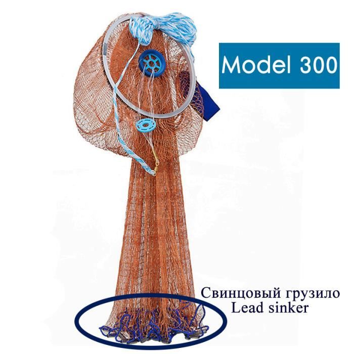 Filet De Pêche Américain à Lancer – Maille Fine, 8 M De Corde, Diamètre 2,4/3 M, Nylon Solide, Pour Rivière Et Mer
