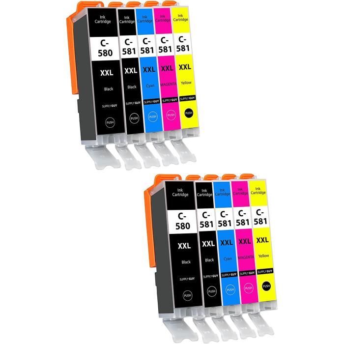 10 Cartouches d'encre XXL Compatible avec Canon PGI-580 CLI-581 pour Pixma  TR7500 TR7550 TR8500 TR8550 TS6100 TS6150 TS6151 TS6 A363 - Cdiscount Jeux  - Jouets