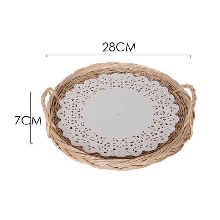 Panier En Rotin Naturel Avec Couvercle – Boîte De Rangement Tissée Main Pour Fruits, Pain, Gâteaux Et Décoration
