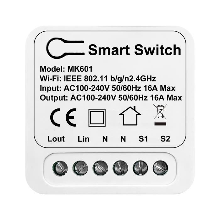 Commutateur Disjoncteur Intelligent TUYA WiFi - 1P 6A-63A, Contrôle à Distance Par Appli