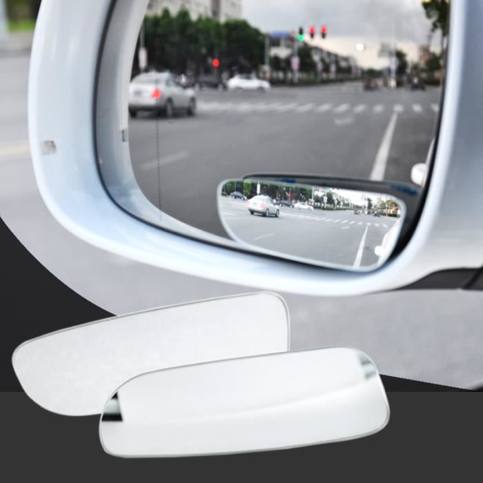 2 Pcs/Ensemble Miroir de Point Aveugle de Voiture Réglable à 360 Degrés Miroir Circulaire pour Stationnement Rétroviseur