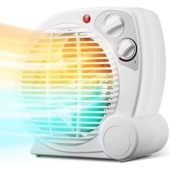 Chauffage D’Appoint Portable Rechargeable, 2 Niveaux De Température & Réglage 90° Ventilo Chauffant Pour Bureau, Dortoir, Atelier Compatible Avec