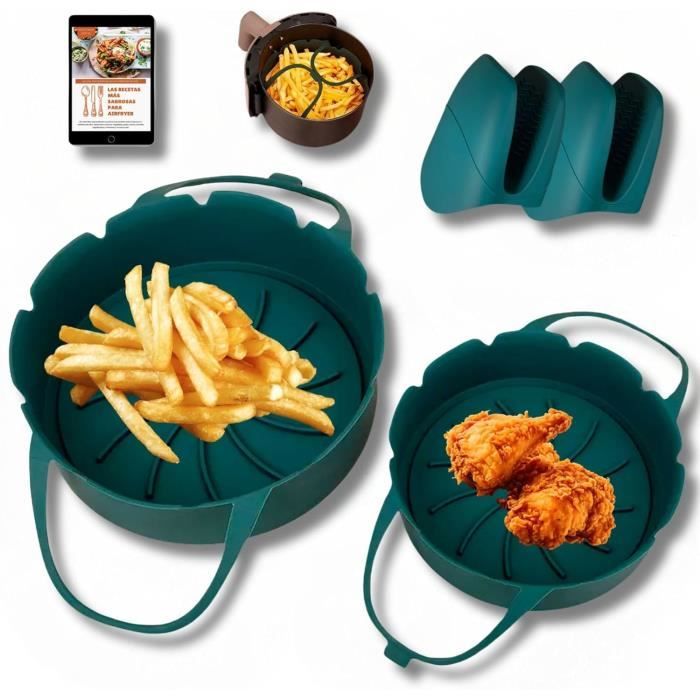 Clips Magnétiques En Silicone Pour Friteuse à Air - Fixent Le Papier De Cuisson - Résistants à La Chaleur - Ronds, Rouges