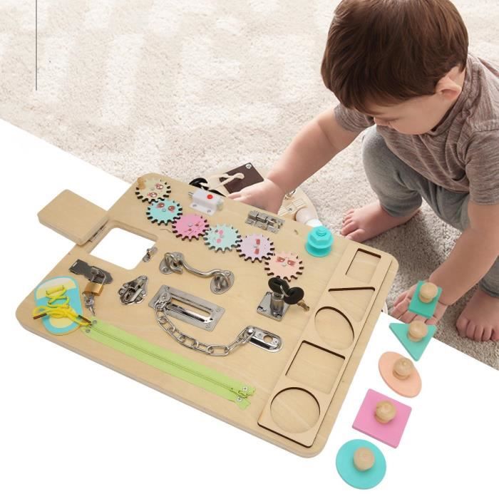 Busy Board Montessori Tokiyis - 10 Activités D'apprentissage - Jouet Doux 1-3 Ans - Cadeau Enfant