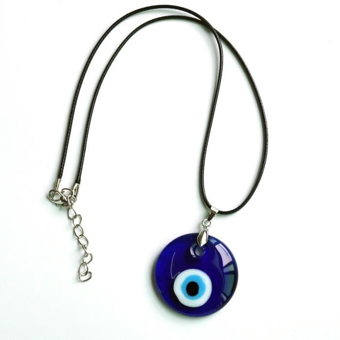 Collier œil Bleu En Verre - Lot De 3 Chaînes De Protection - Bijou Unisexe, Pendentif Turc Porte-bonheur