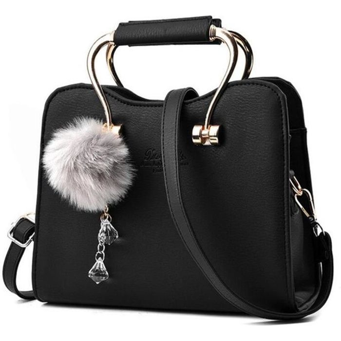 Sac femme de marque pour femme qualite superieure sacs de marque de luxe en cuir veritable femme Sac De Luxe Les Plus Vendu noir noir Cdiscount Bagagerie Maroquinerie