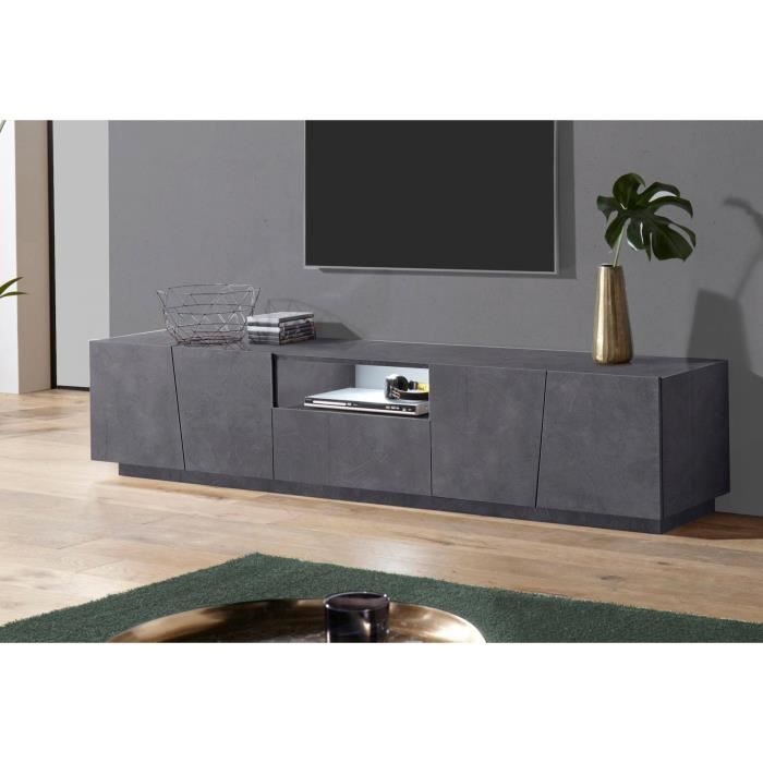 Dmora Meuble TV de salon en bois gris Dmora Meuble TV de salon en bois gris
