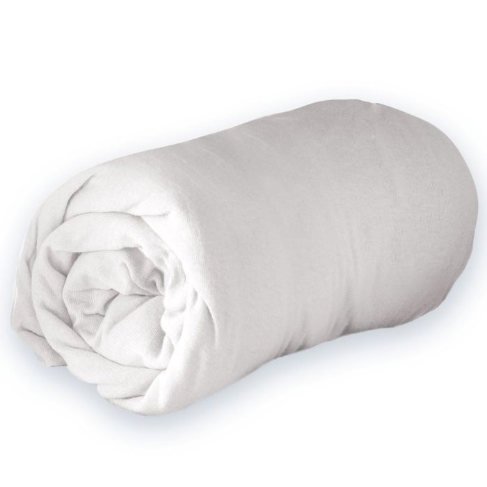 Drap housse - DOUCEUR DINTERIEUR - 140 x 190 cm - Jersey uni - Blanc - 2 personnes