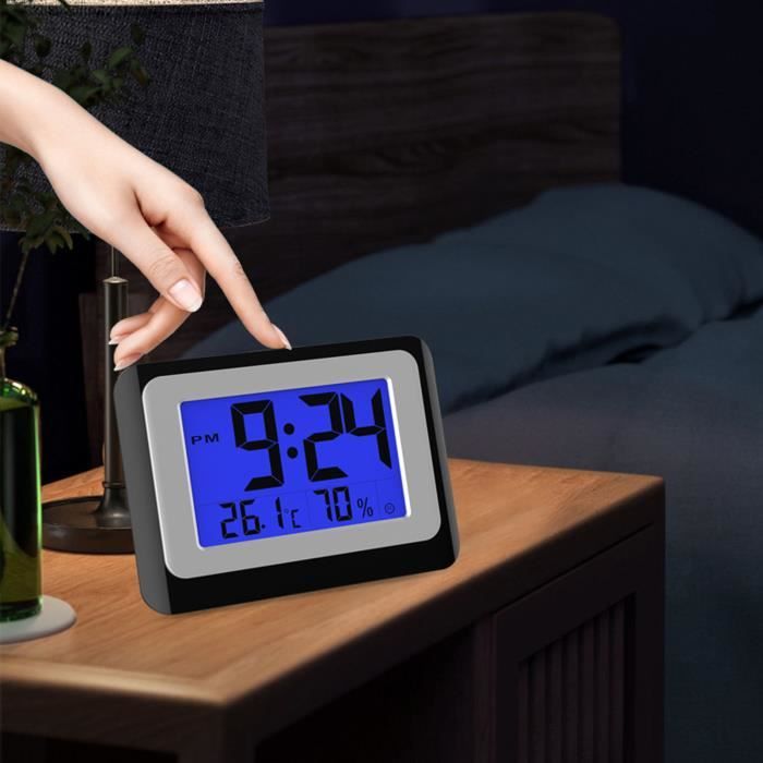 321Wasay Petites Horloges Numériques De Chevet, Réveils Numériques LED électriques Pour La Chambre à Coucher, Mignonne Horloge De Bureau De Voyage, CC, Fonctionne Avec Des Piles