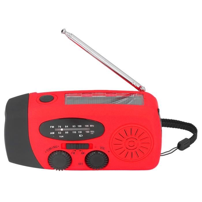 Radio D'Urgence Am Fm Wb, Radio Météo À Manivelle Solaire Avec Lampe De Radio D'Urgence Am Fm Wb, Radio Météo À Manivelle Solaire Avec Lampe De