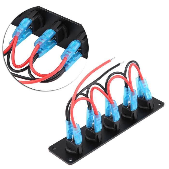 8 Interrupteurs à Bascule Miniatures 3-24V DC - Panneau Distribution Courant Avec LED