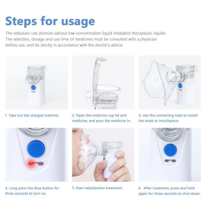 VICKS Inhalateur à vapeur portable + 2 Vapopads menthol inclus