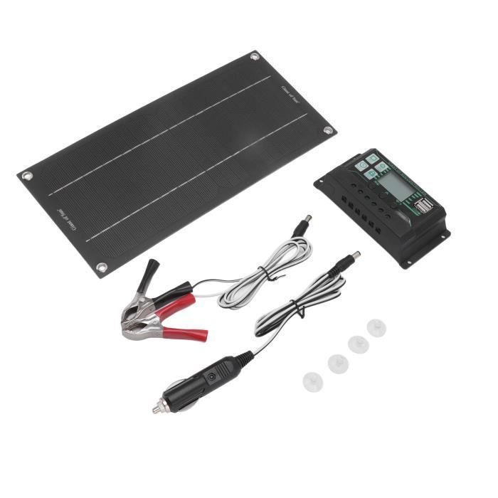Kit Panneau Solaire Portable 600W 18V - Panneau Monocristallin + Contrôleur - Pour Camping, Voiture, Bateau, Jardin